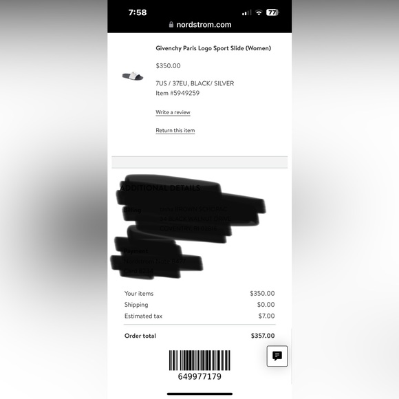 Givenchy logo metallic pool slides size 37 - Picture 6 of 6